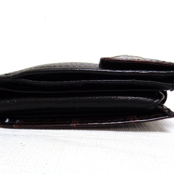 BRIGHTON Vintage Croc Embossed Wallet Snap Bifold - Picture 6 of 13